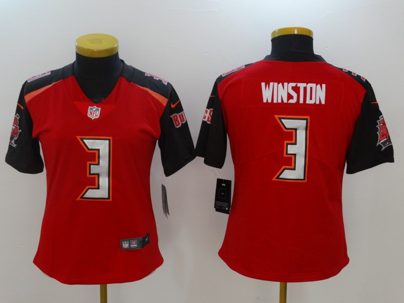 Women Tampa Bay Buccaneers #3 Winston Red Nike Vapor Untouchable Limited NFL Jerseys->->Women Jersey